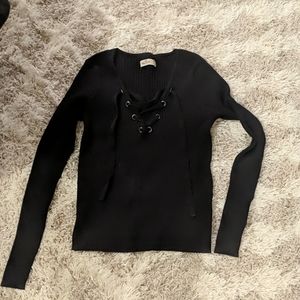 Hollister tie front sweater